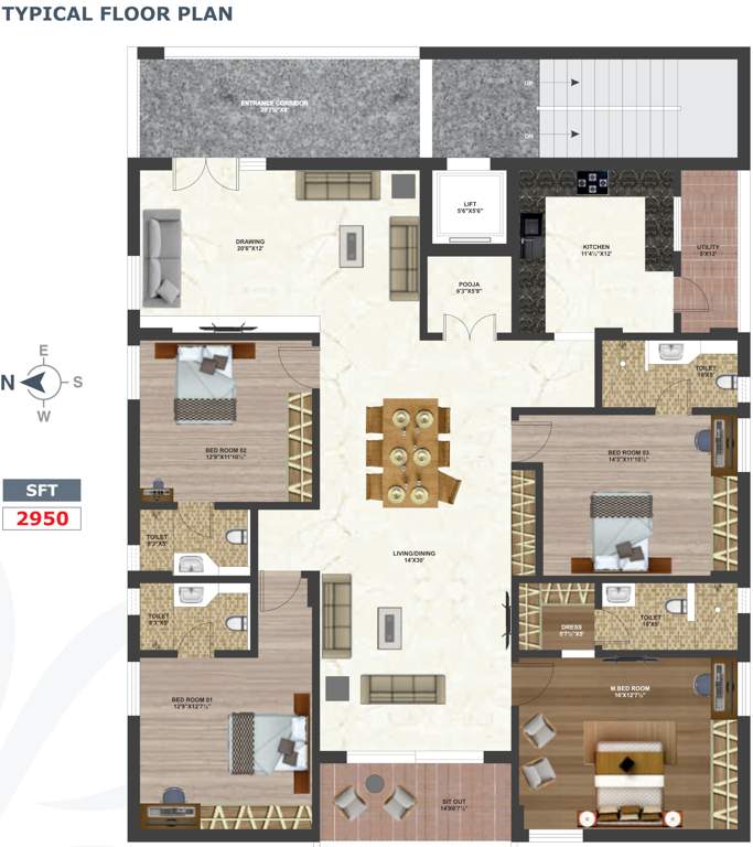  serenity BMR Serenity Cluster Plan from 1st to 5th Floor