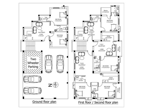  sr-medows SR Medows Cluster Plan from ground to 2nd Floor