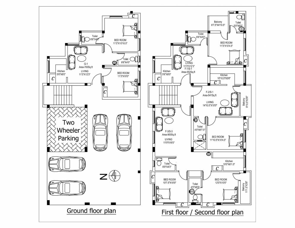  sr medows SR Medows Cluster Plan from ground to 2nd Floor