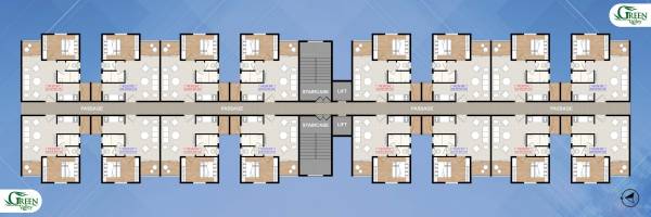  green-valley Building 2 Cluster Plan from 1st to 7th Floor