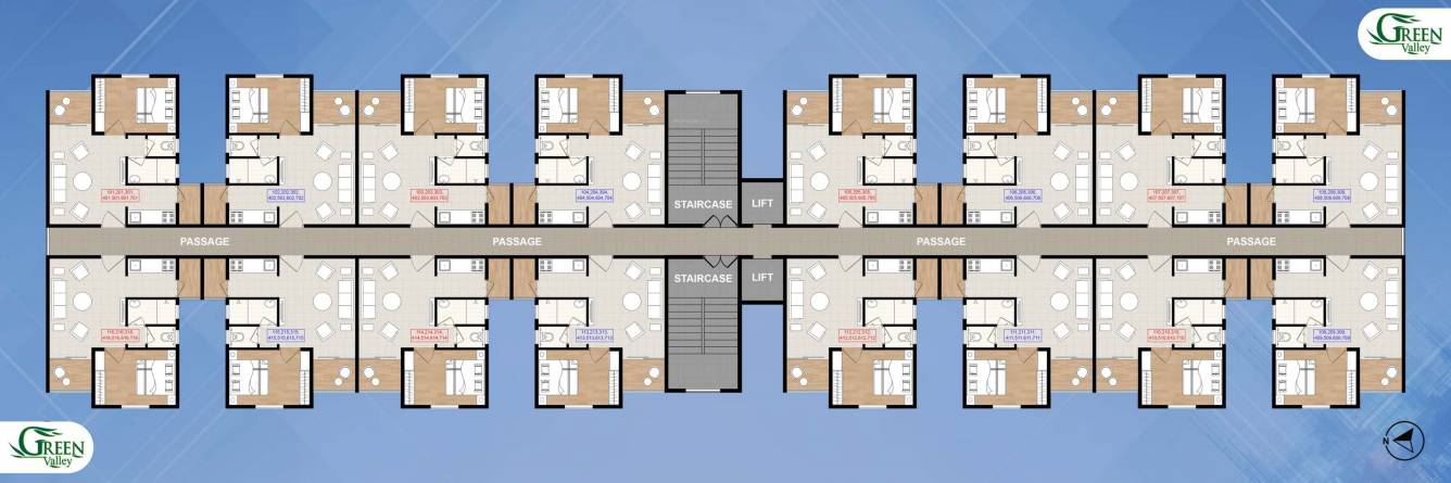  green valley Building 2 Cluster Plan from 1st to 7th Floor