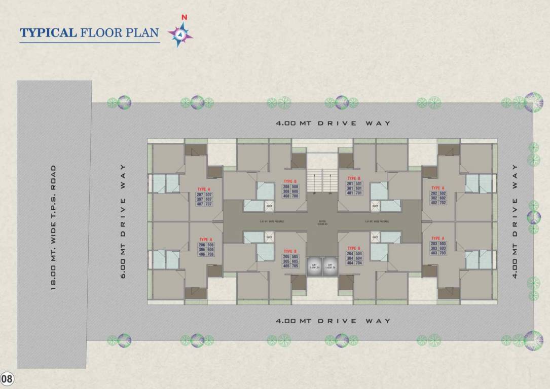  aaradhana sky 2 Aaradhana Sky 2 Cluster Plan for Typical Floor
