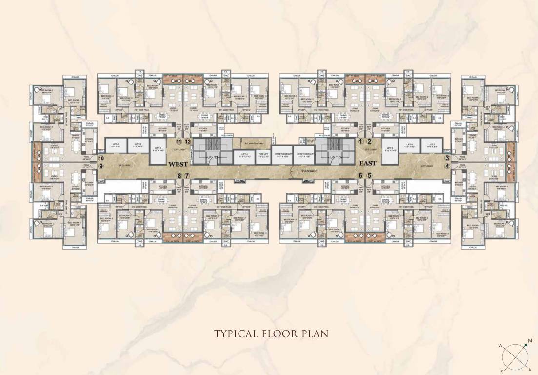  bharat altavistas Cluster Plan for Typical Floor
