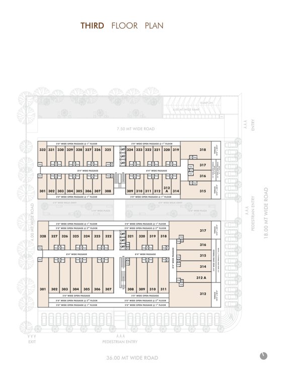  south street Block A And B Cluster Plan for 3rd Floor