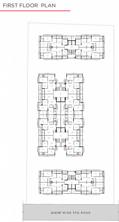 status sky Block A , Block B, Block C, Block D Cluster Plan for 1st Floor