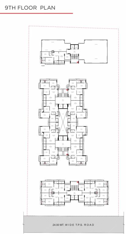 status sky Block A , Block B, Block C, Block D Cluster Plan for 9th Floor