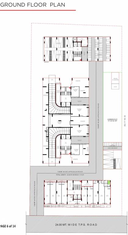 status sky Block A , Block B, Block C, Block D Cluster Plan for ground Floor