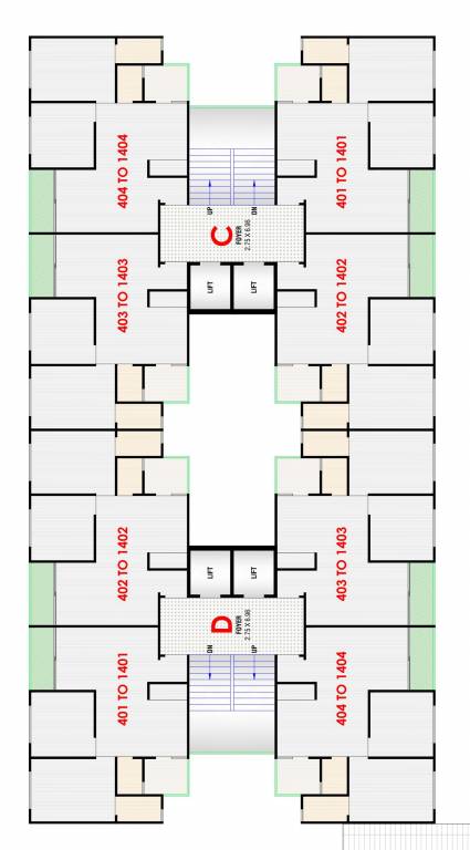  iconic tower Block C And D Cluster Plan From 4th To 14th Floor