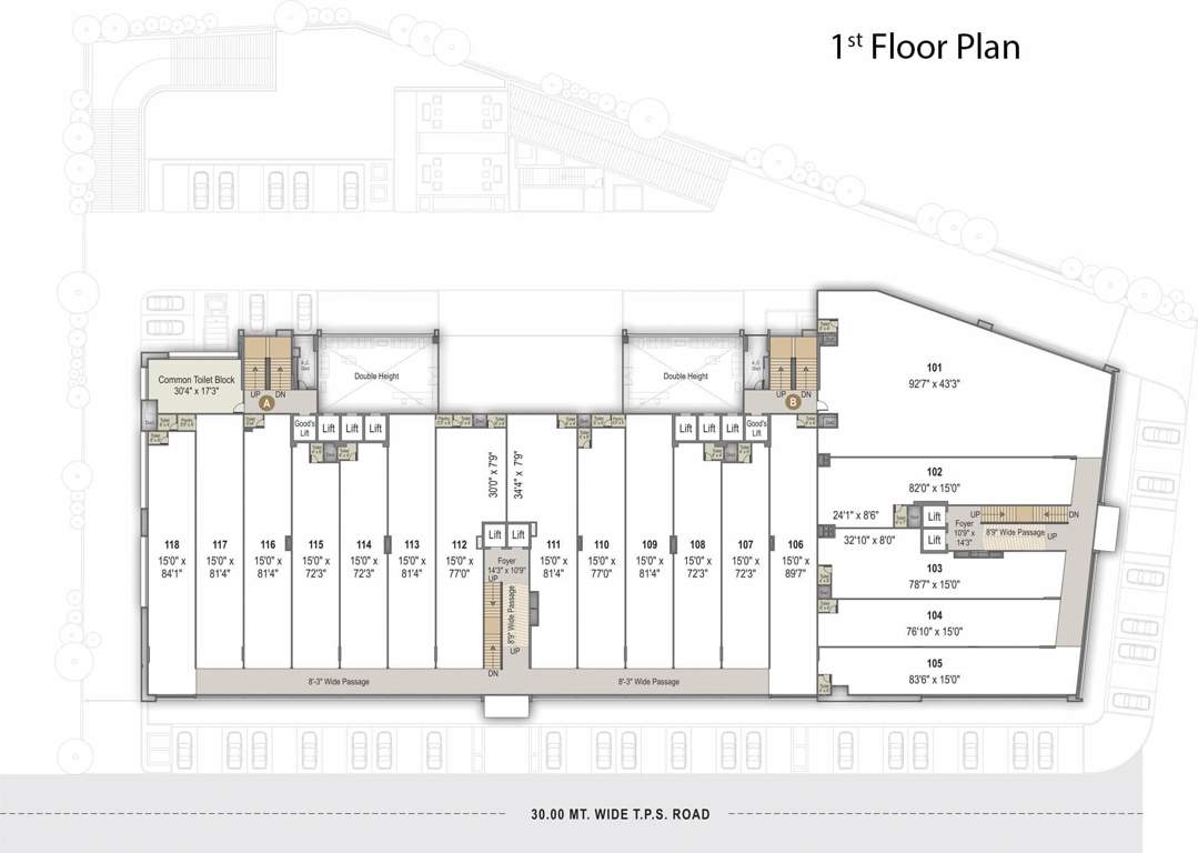  unicus shyamal Block A And B Cluster Plan for 1st Floor
