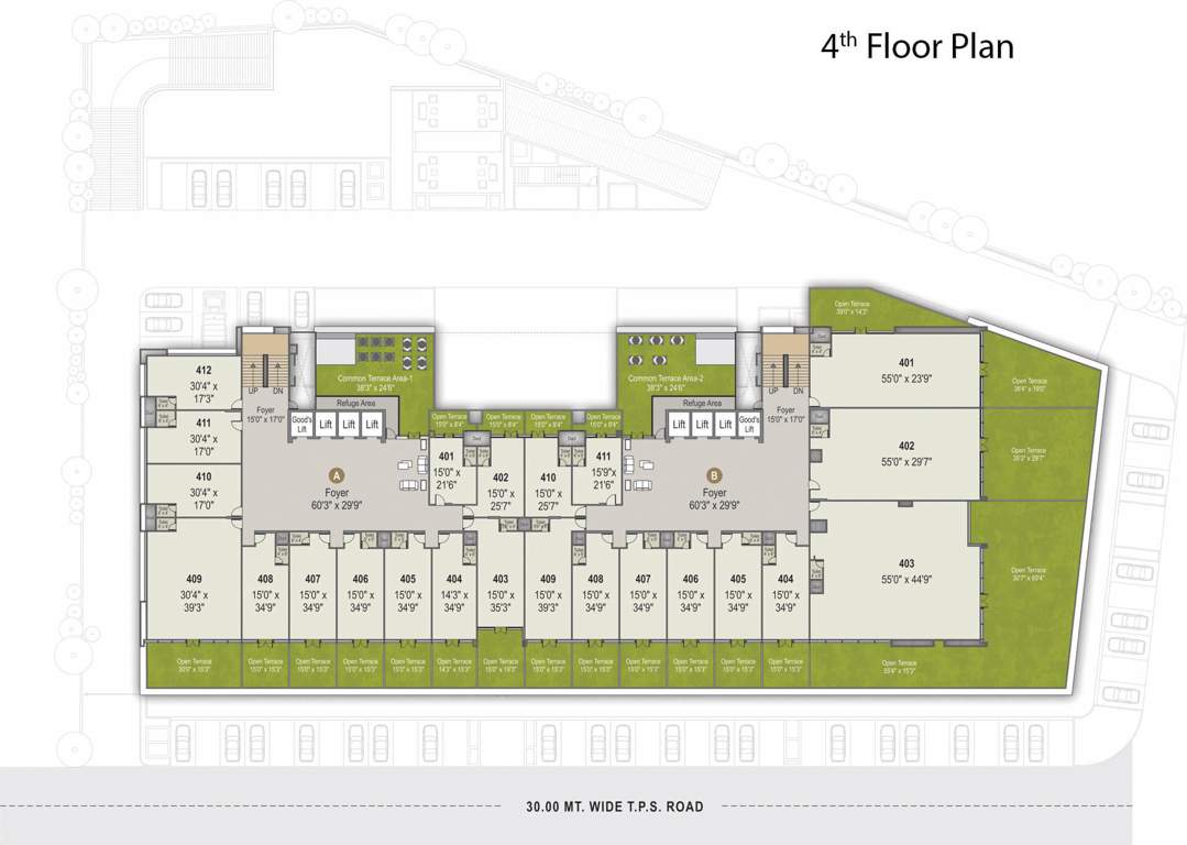  unicus shyamal Block A And B Cluster Plan for 4th Floor