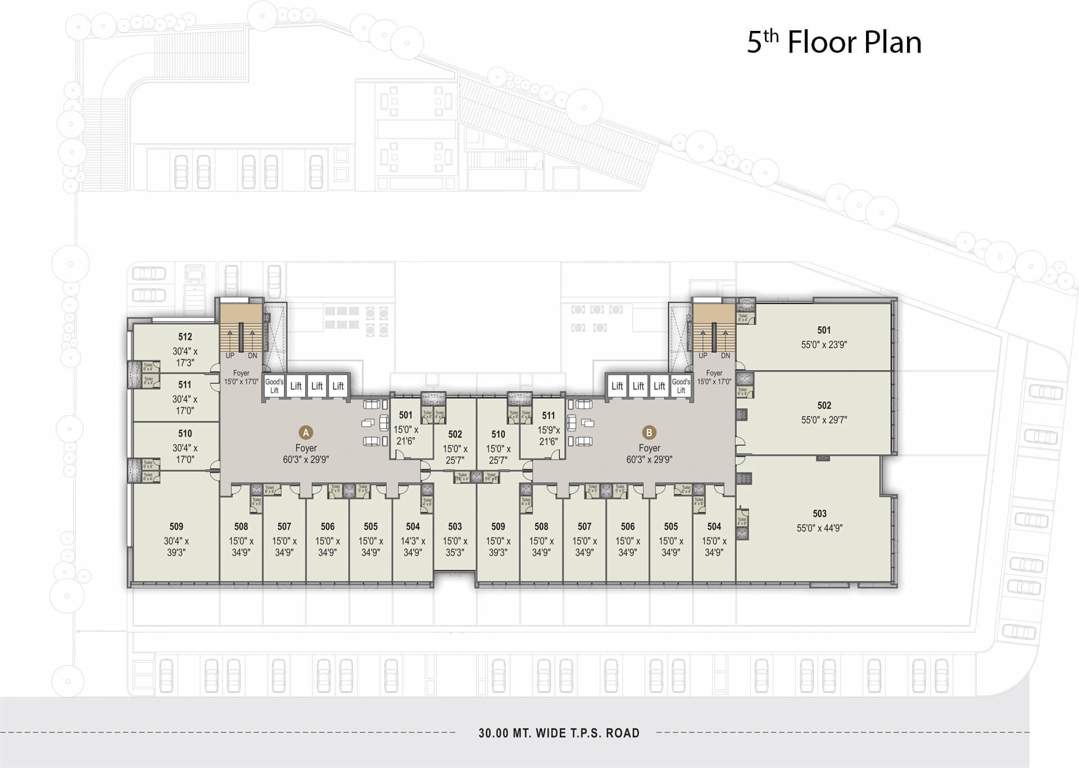  unicus shyamal Block A And B Cluster Plan for 5th Floor