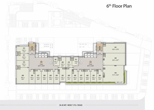  unicus-shyamal Block A And B Cluster Plan for 6th Floor