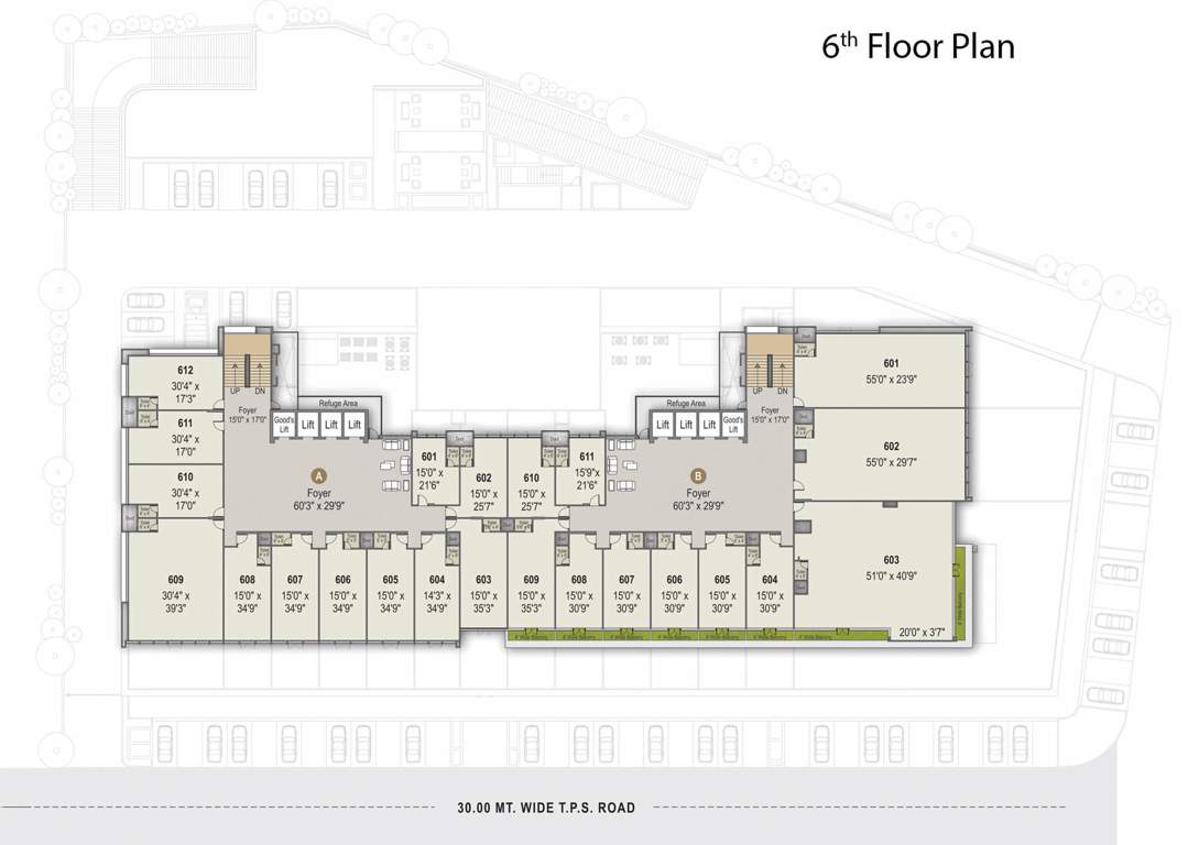  unicus shyamal Block A And B Cluster Plan for 6th Floor