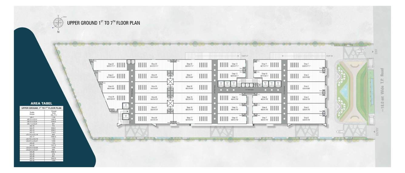 trade center Raghuvir Trade Center Cluster Plan from 1st to 7th Floor