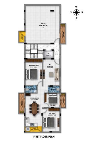  thiyagarajan-towers Thiyagarajan Towers Cluster Plan for 1st Floor