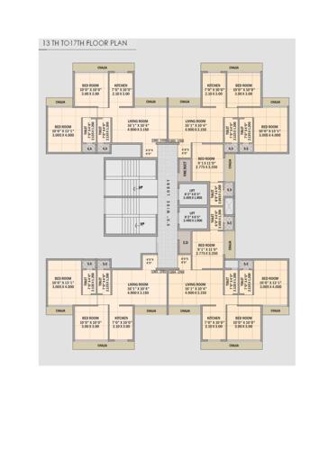  exotica Superior Exotica Cluster Plan from 13th to 17th Floor
