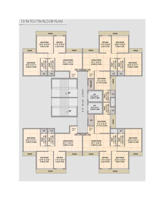  exotica Superior Exotica Cluster Plan from 13th to 17th Floor