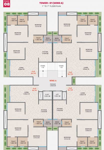  orchid Block A Cluster Plan for 1st Floor