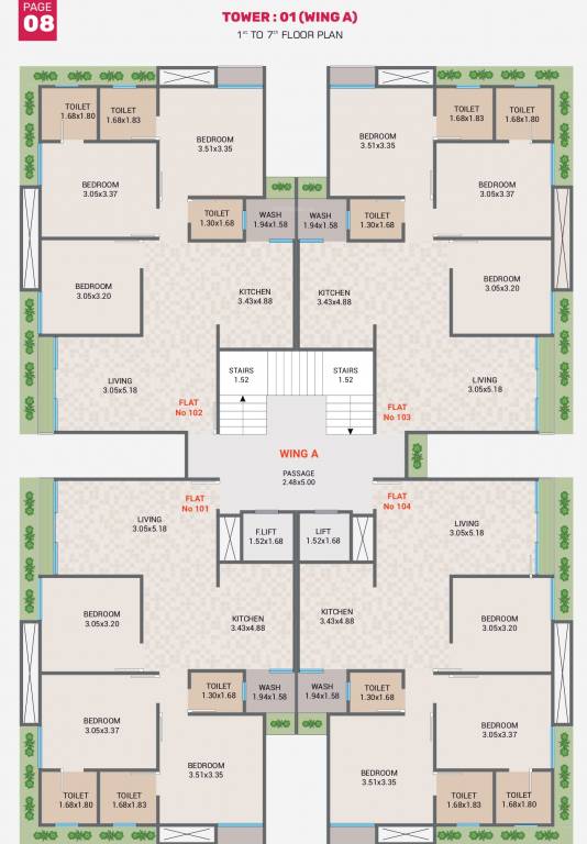  orchid Block A Cluster Plan for 1st Floor