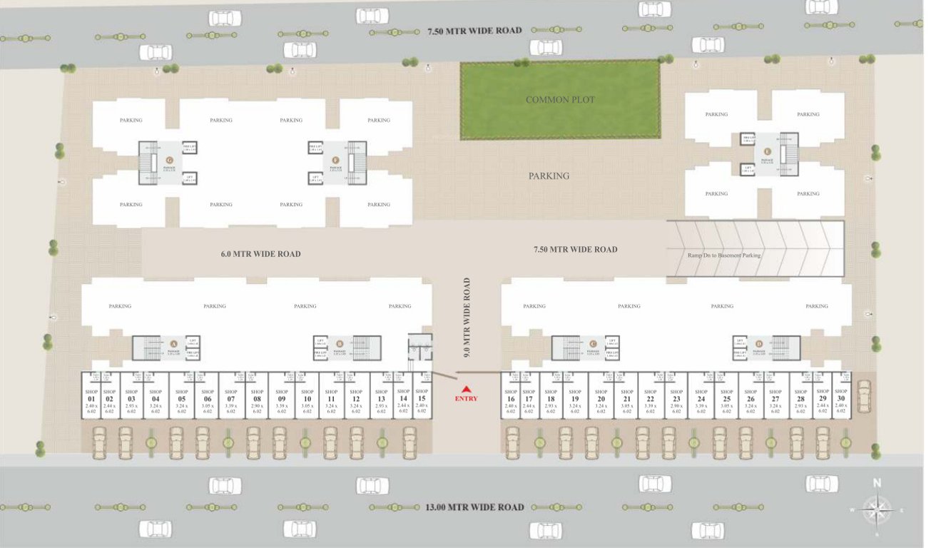  nathdwar resicom Block A,B,C,D,E,F,G Cluster Plan For Ground Floor