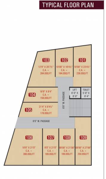  market Market Cluster Plan for Typical Floor
