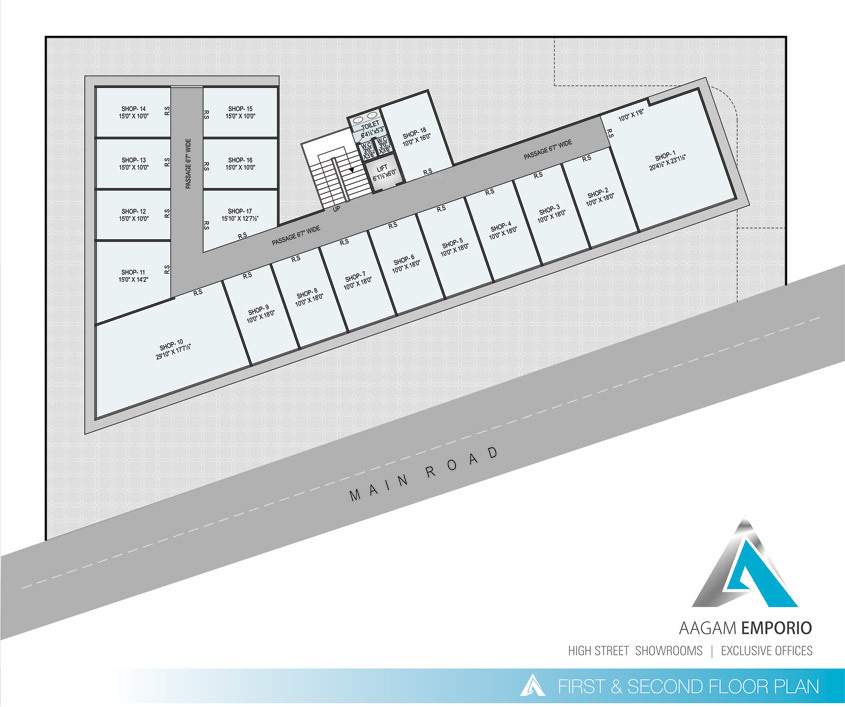  emporio Aagam Emporio Cluster Plan from 1st to 2nd Floor