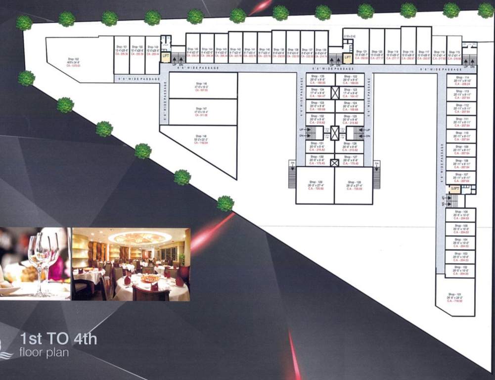  arcade Tulsi Arcade Cluster Plan from 1st to 4th Floor