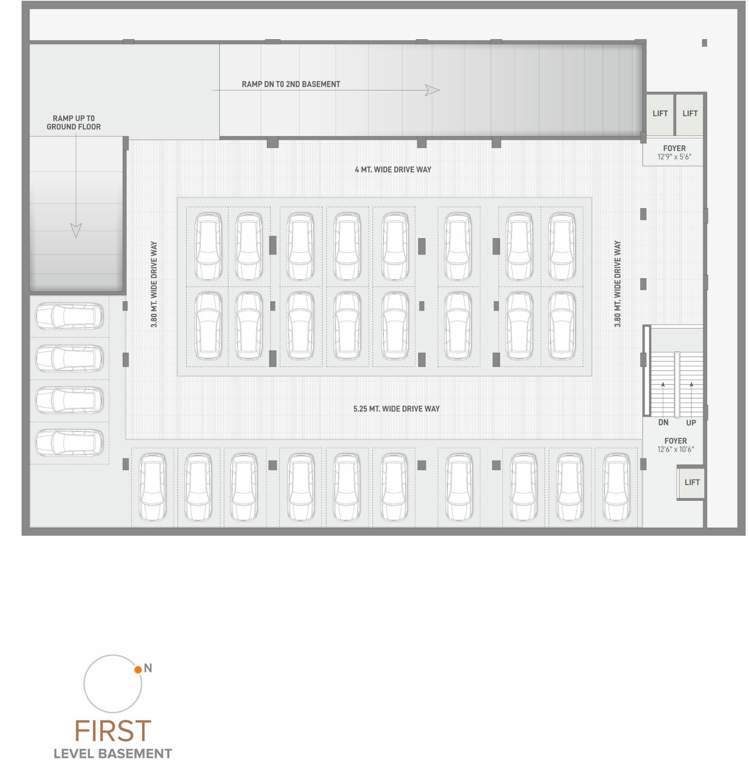  smart walls Building Cluster Plan For 1st Basement Floor