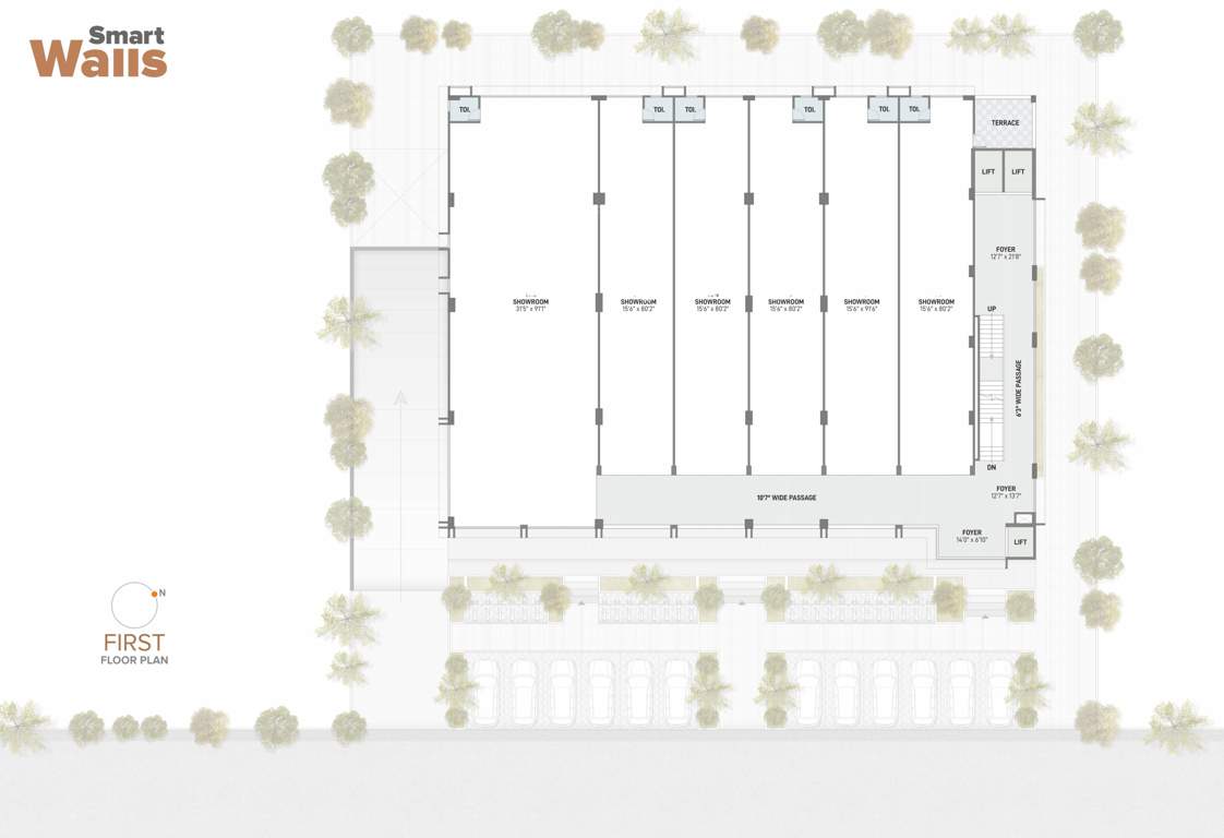  smart walls Building Cluster Plan For 1st Floor