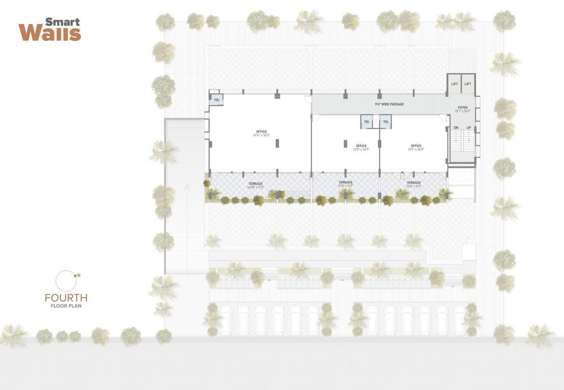  smart walls Building Cluster Plan For 4th Floor
