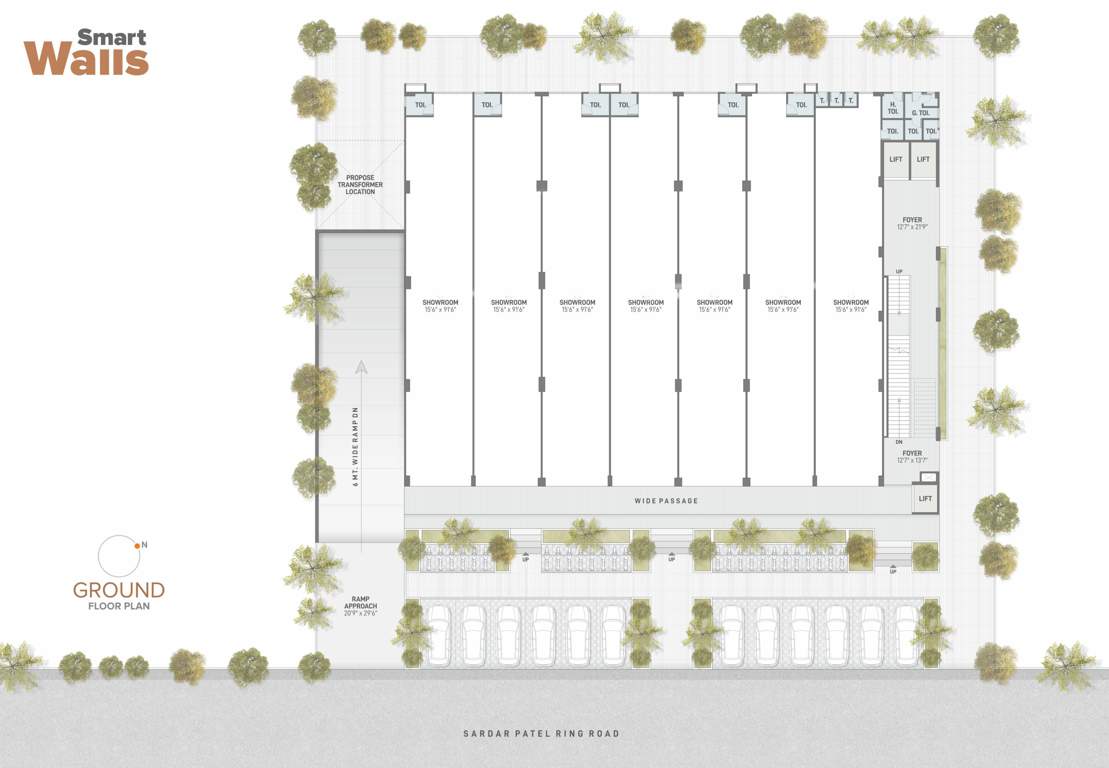  smart walls Building Cluster Plan For Ground Floor