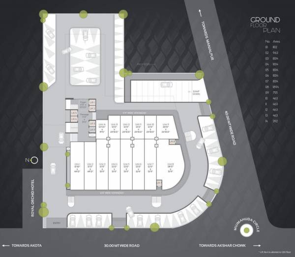  silver Commercial Cluster Plan For Ground Floor