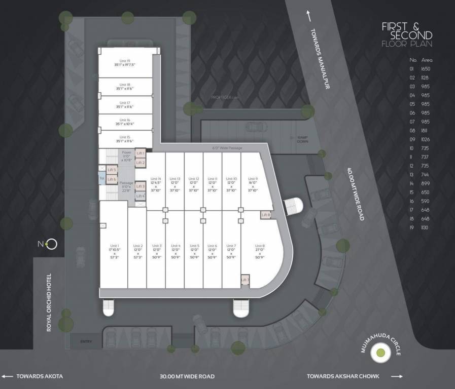 silver Commercial Cluster Plan From 1st To 2nd Floor