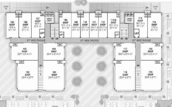  sarthak-pulse-mall Sarthak Pulse Mall Cluster Plan For 1st Floor