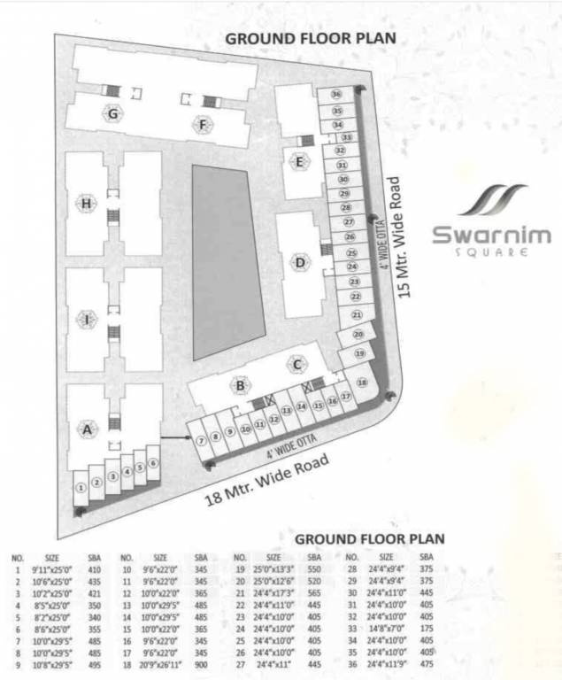 swarnim square A Cluster Plan For Ground Floor
