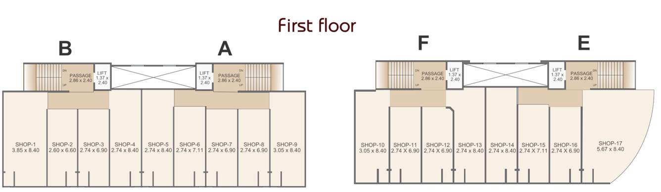  vraj vihar  A To F Cluster Plan For 1st Floor