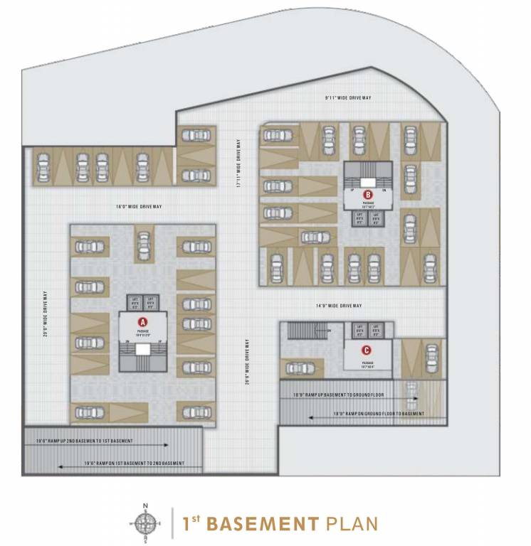 solitaire B And C 1st Basement Cluster Plan
