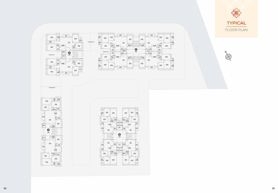  ganesh legacy Block A, B, C And D Cluster Plan for Typical Floor