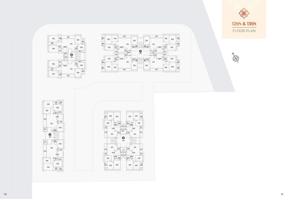  ganesh legacy Block A, B, C And D Cluster Plan from 12th to 13th Floor