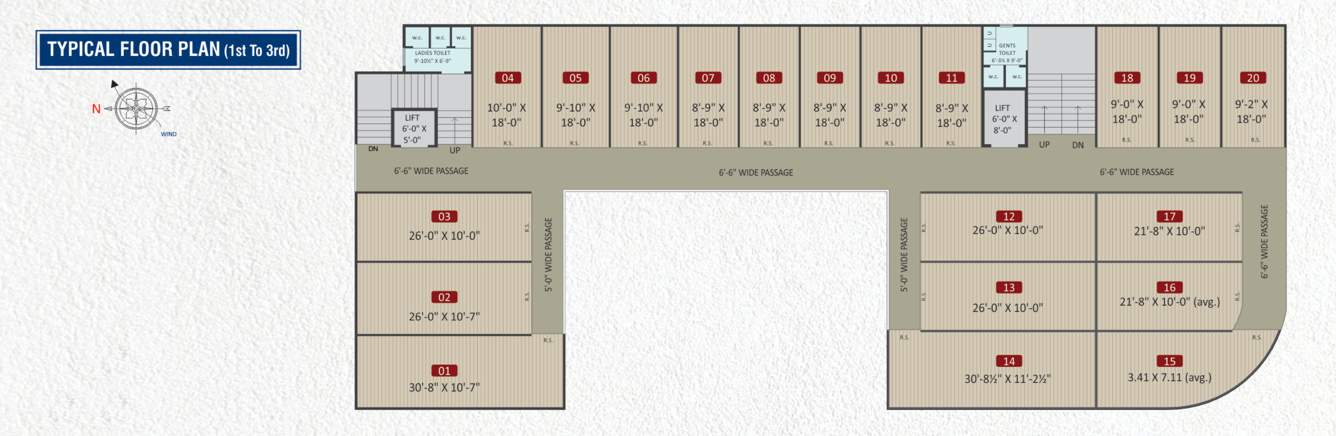  yogi arcade Yogi Arcade Cluster Plan from 1st to 3rd Floor