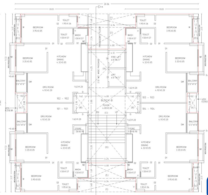  ananta happinest Block B Cluster Plan For Typical Floor Plan