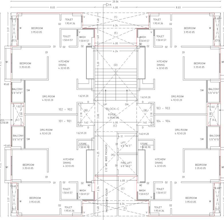  ananta happinest Block C Cluster Plan For Typical Floor Plan