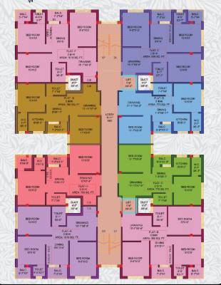  apartment Block A Cluster Plan from 1st to 6th Floor
