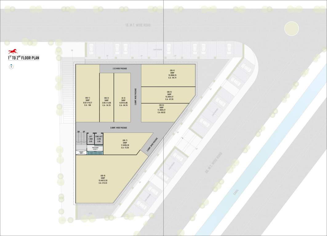  galloping corridor Galloping Corridor Cluster Plan from 1st to 2nd Floor