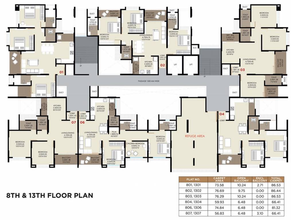  skyone Anantam Skyone Cluster Plan from 8th And13th Floor