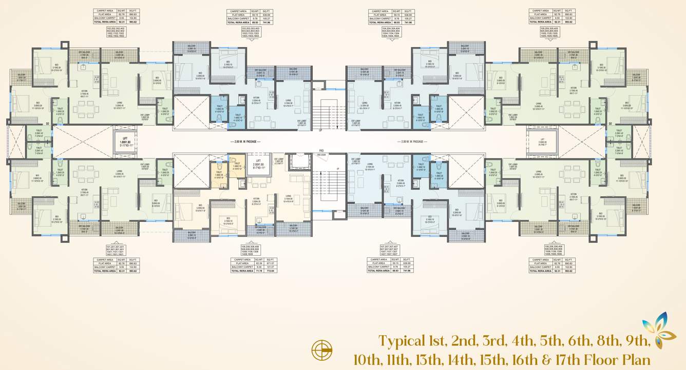  ra urbania RA Urbania  1st To 17th  Cluster Plan Except 7th And 12th Floor 