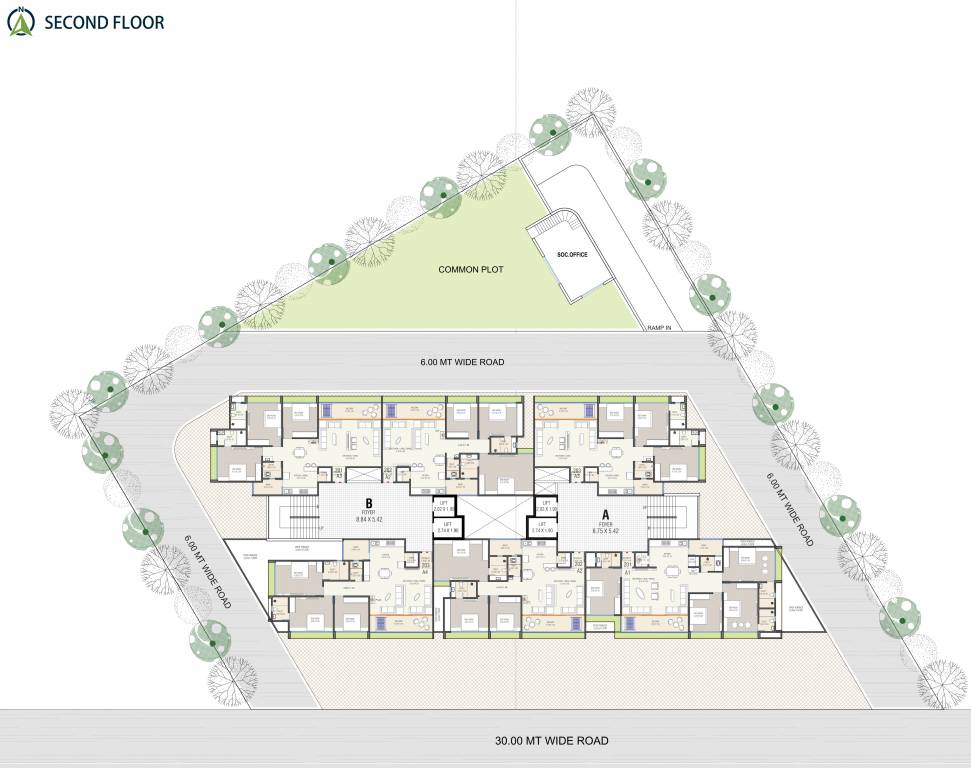  green ville A, B Cluster Plan For 2nd Floor