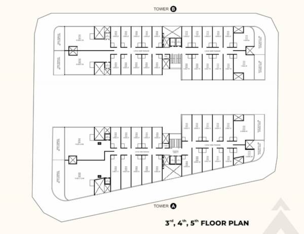  index Block A & B Cluster Plan from 3rd to 5th Floor