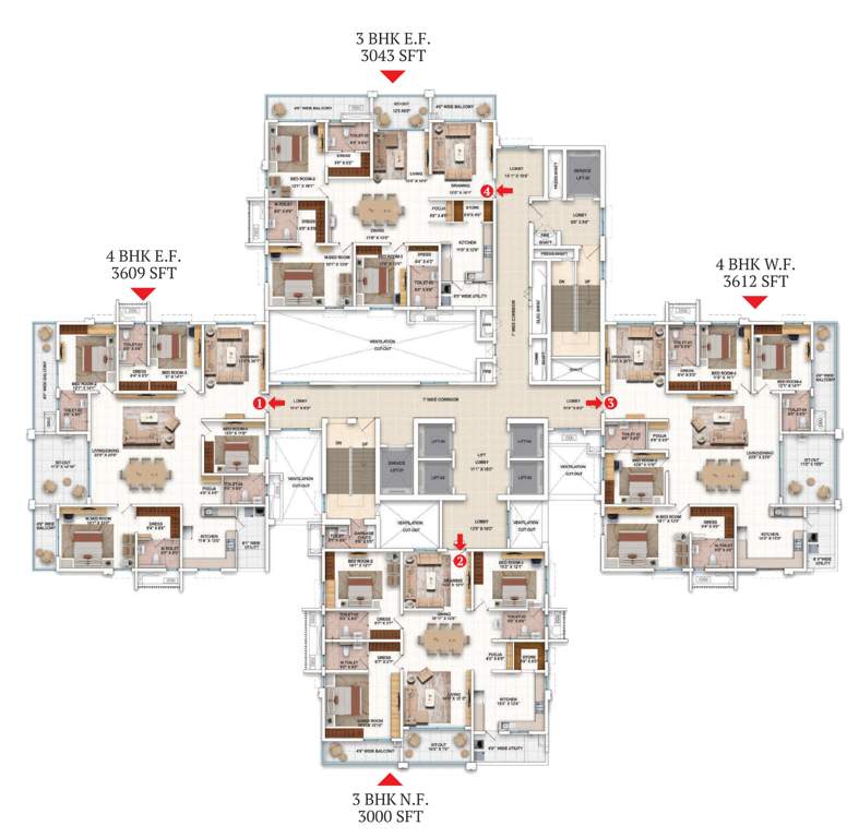  my avali Tower 1,2,3 And 3 Cluster Plan From 2nd To 17th, 19th To 26th, 28TH To 35th, 37 To 44th And 46th