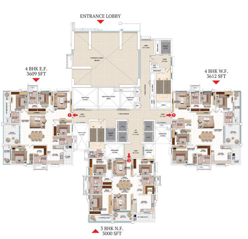  my avali Tower 1 And 3 Cluster Plan For 1st Floor